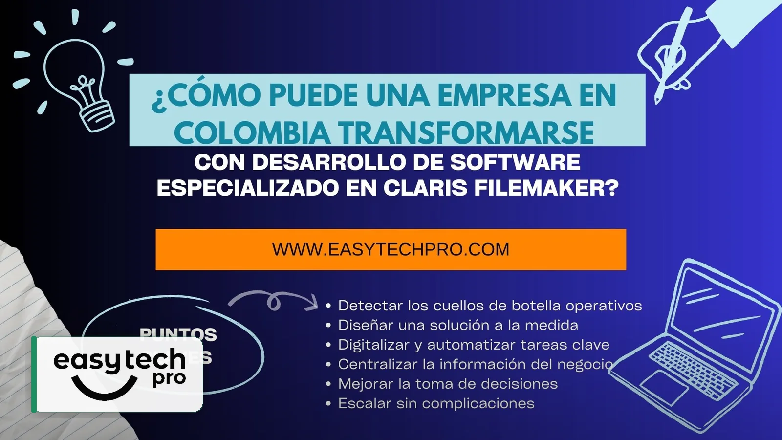 Portada del artículo Cómo puede una empresa en Colombia transformarse con desarrollo especializado en FileMaker sobre Transformación digital en el blog de EasyTechPro